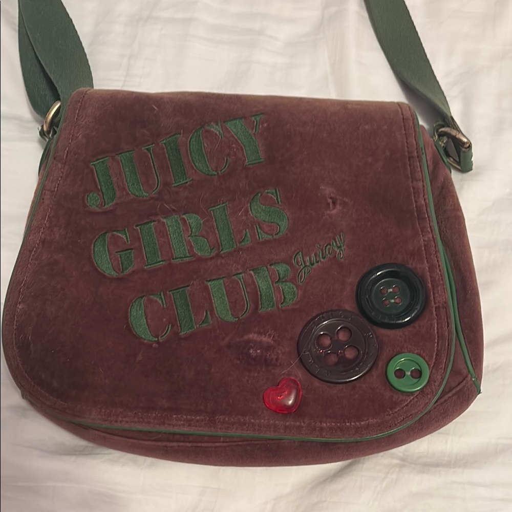 Vintage Juicy Couture Juicy Girls Club Brown Velour Book Bag
